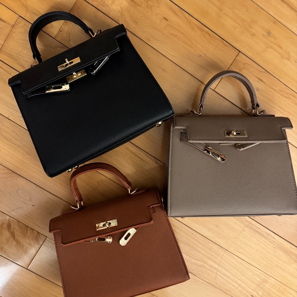 Designer looking handbags (+crossbody) - taupe